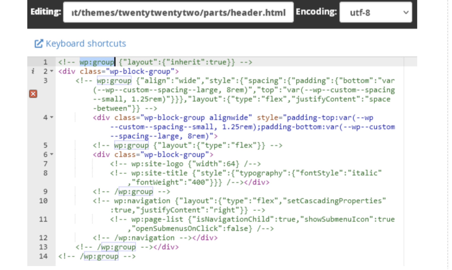 Example header.html block template code