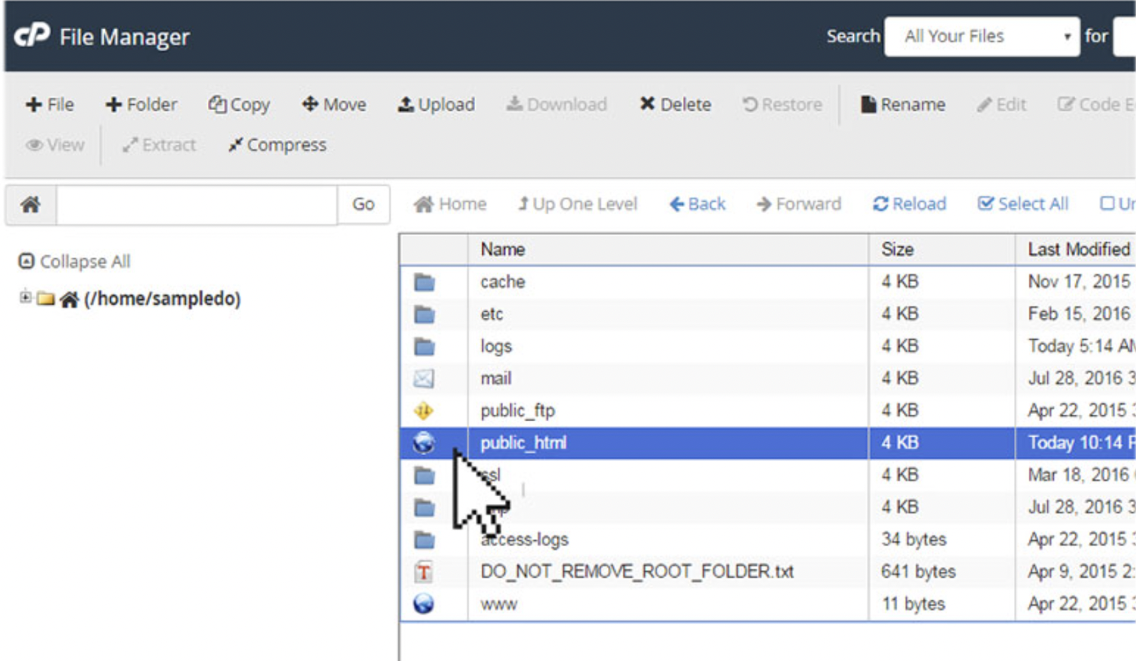 Locate the File Manager