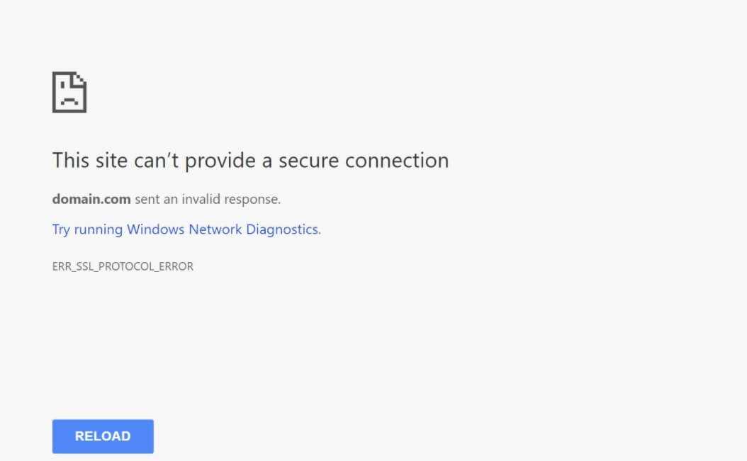 This Site Can’t Provide a Secure Connection' Issue