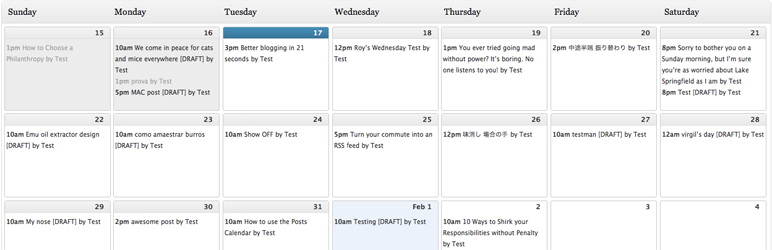 Editorial Calendar Plugin