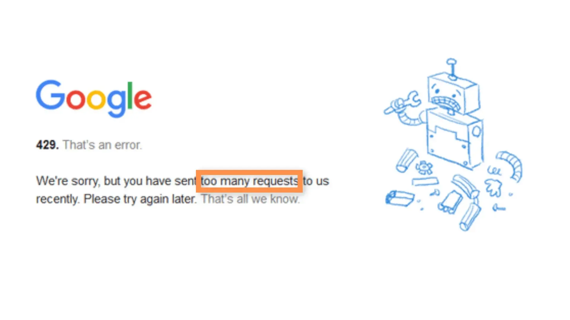 HTTP Error 429 includes
