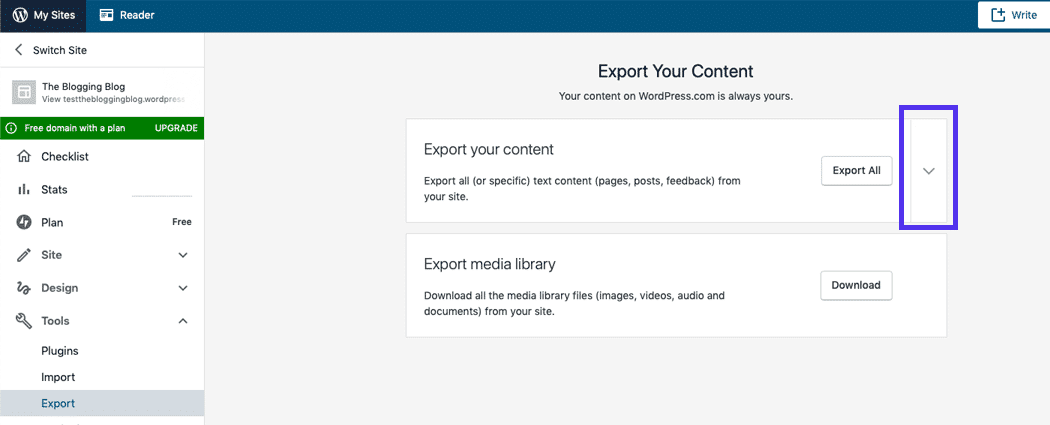 Export Your Website Files