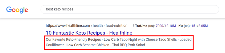 Meta descriptions