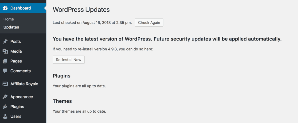 Updates > New versions