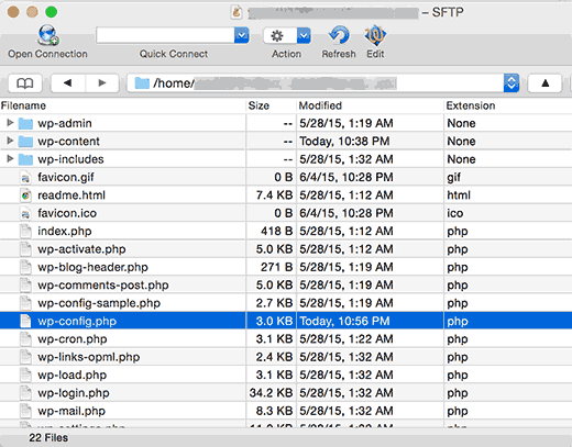 modify the config.php file